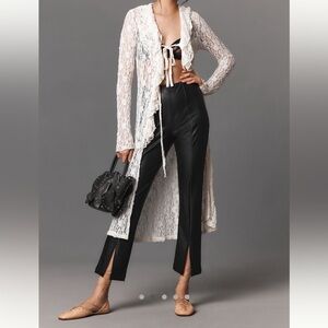 Anthropologie Maeve Split-Front Faux Leather Pants